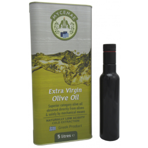 Extra Virigin Olive Oil, Extra Natives Olivenöl 5 liter inklusive Miron-Glas Flasche (leer)